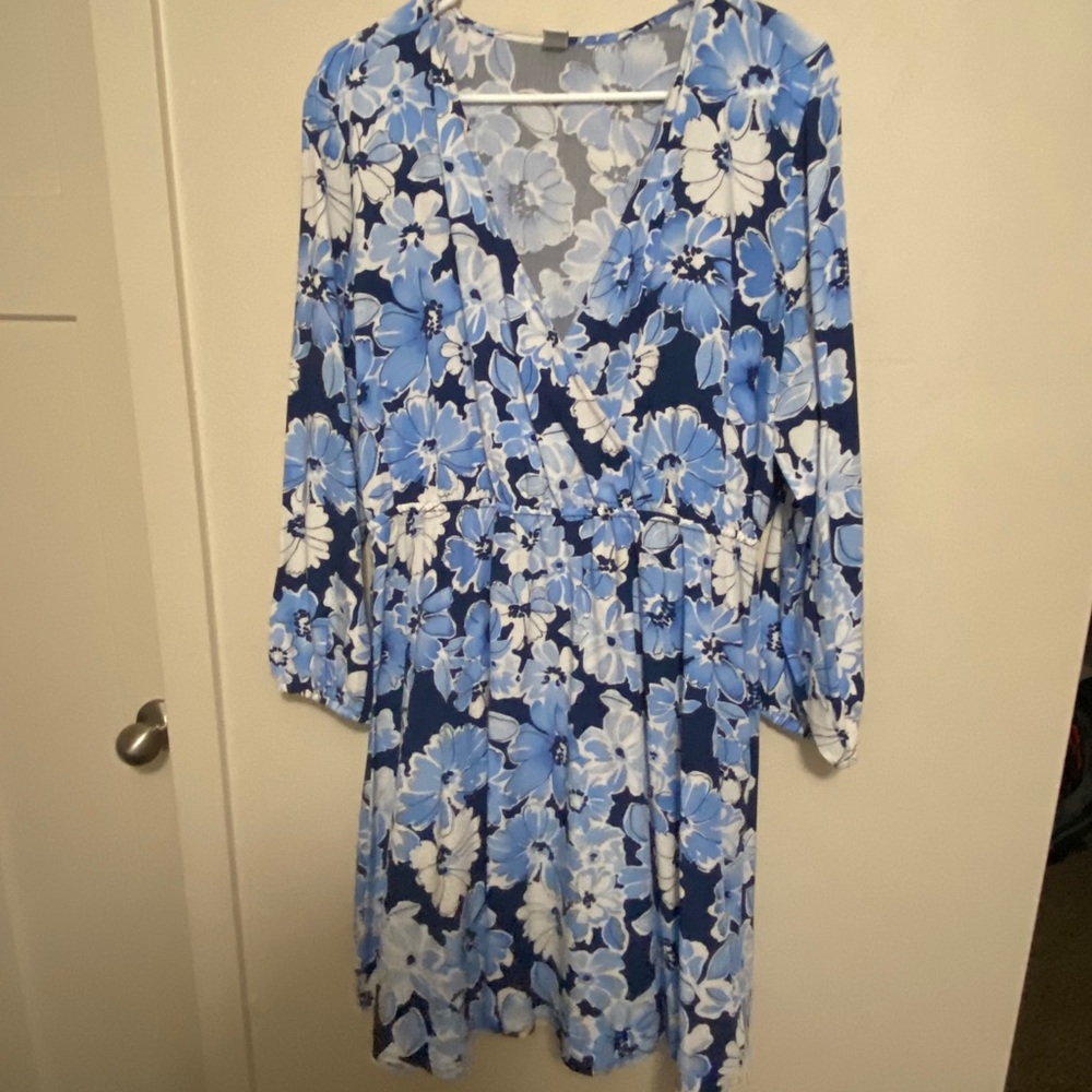 Long Sleeve Short Floral Dress